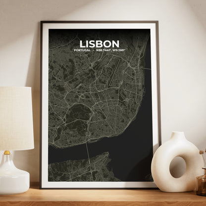 Lisbon Sable Map Poster