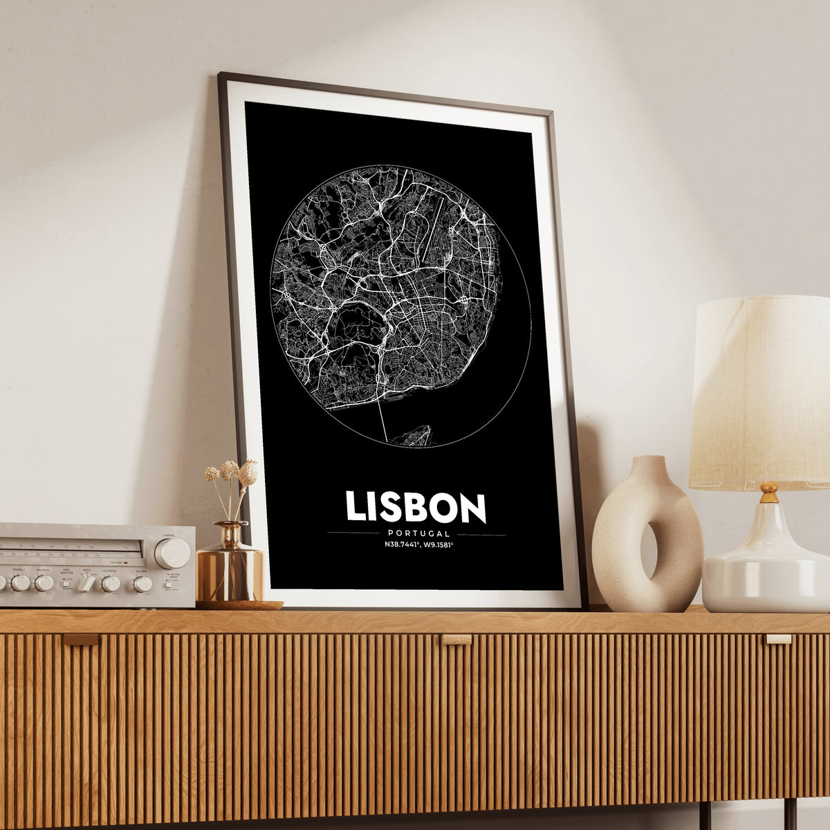 Lisbon Spot Map Poster