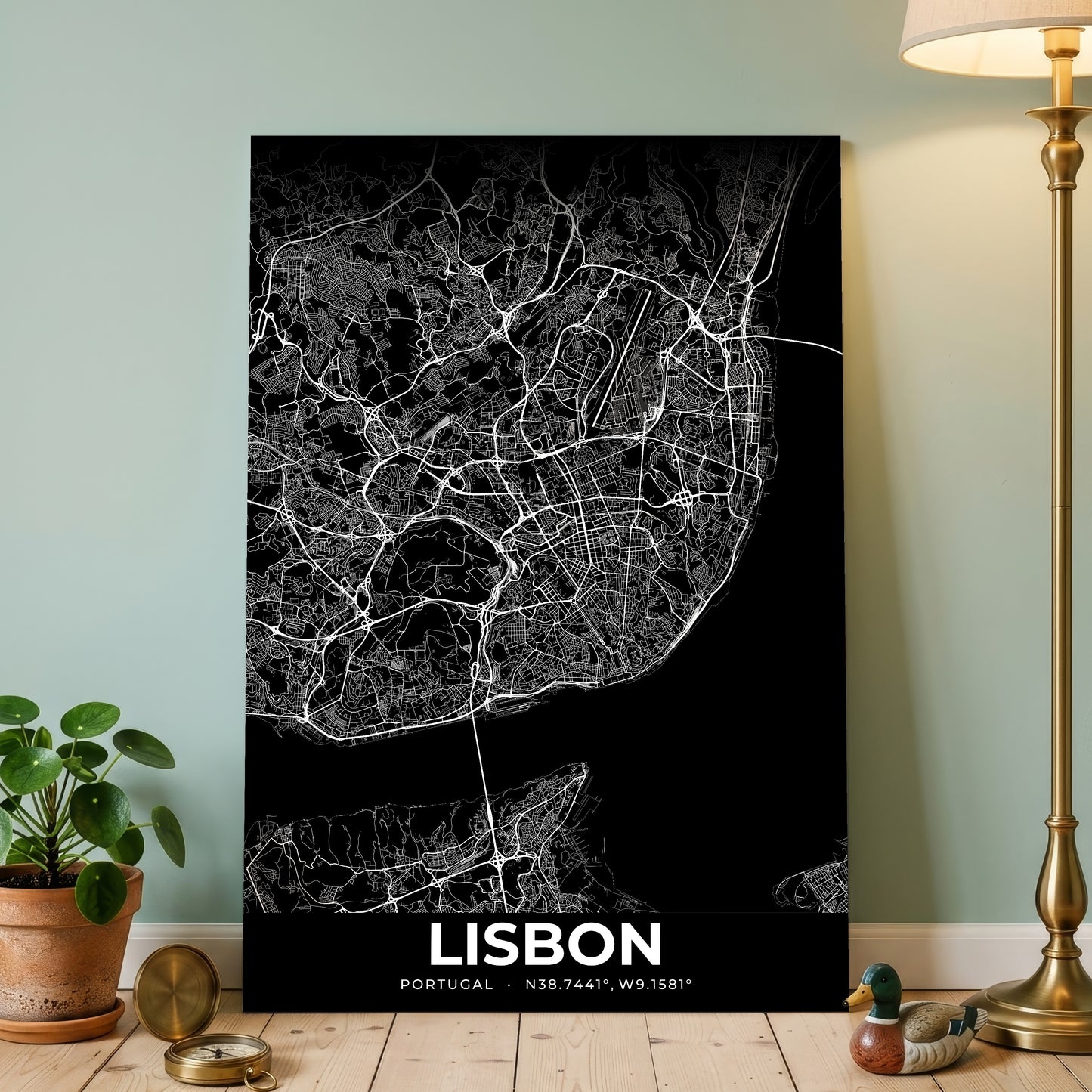 Lisbon Elegant Map Poster