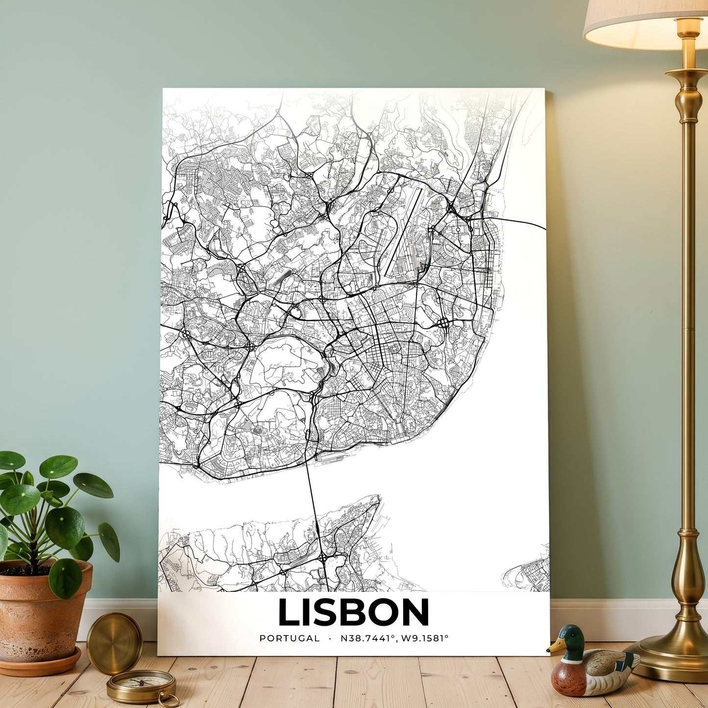 Lisbon Elegant Map Poster