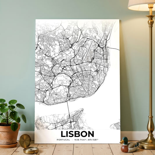 Lisbon Elegant Map Poster