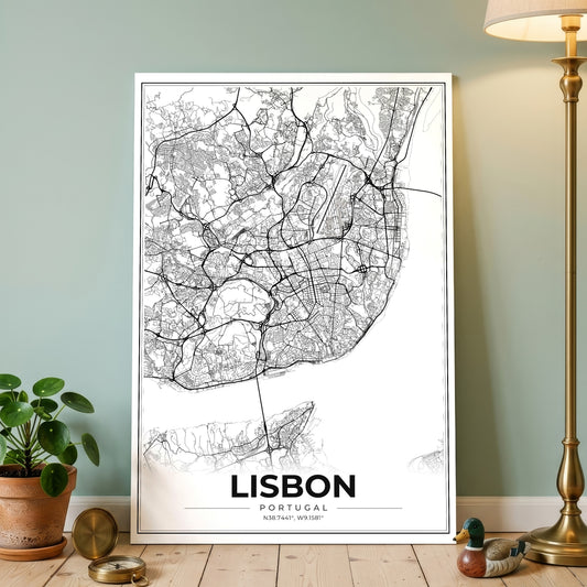 Lisbon Modern Map Poster