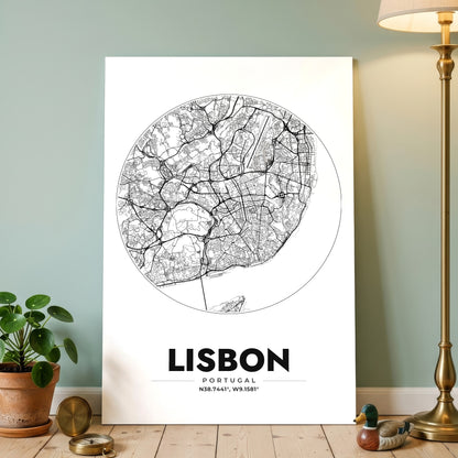 Lisbon Spot Map Poster