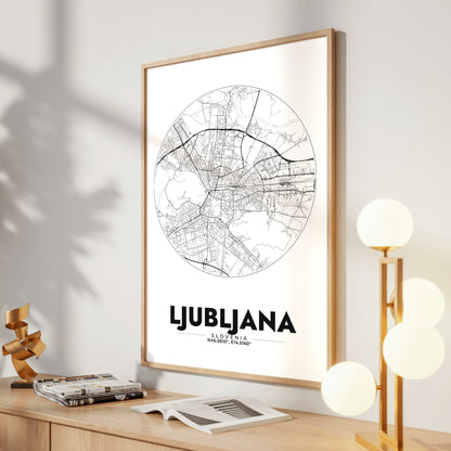 Ljubljana Spot Map Poster