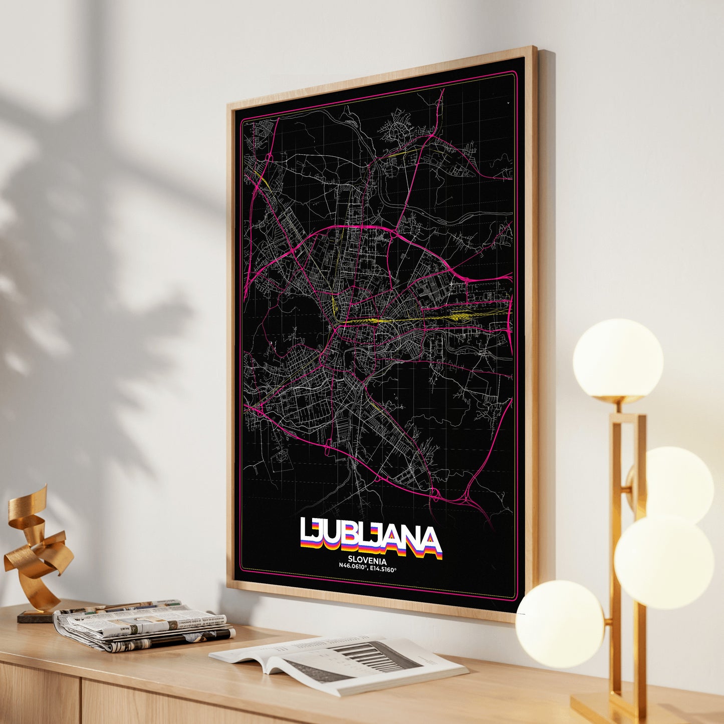 Ljubljana Retro Map Poster