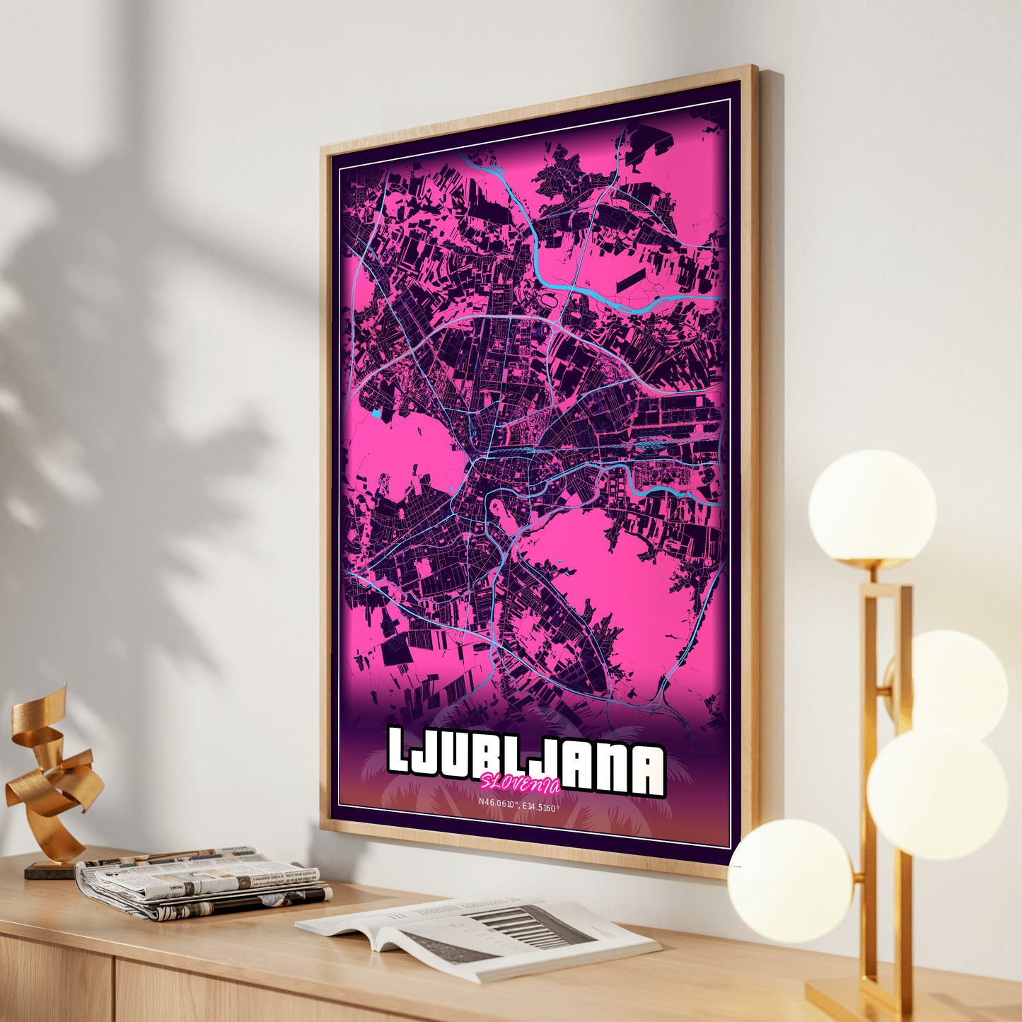 Ljubljana GTA Map Poster