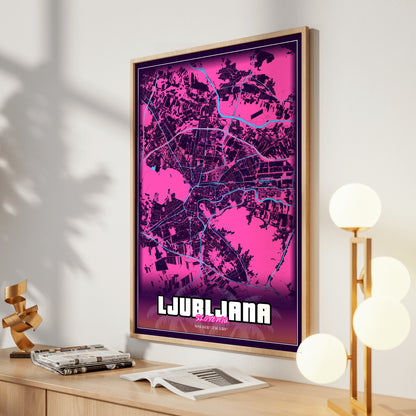 Ljubljana GTA Map Poster