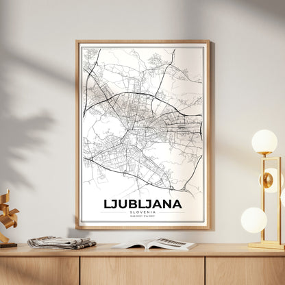 Ljubljana Modern Map Poster