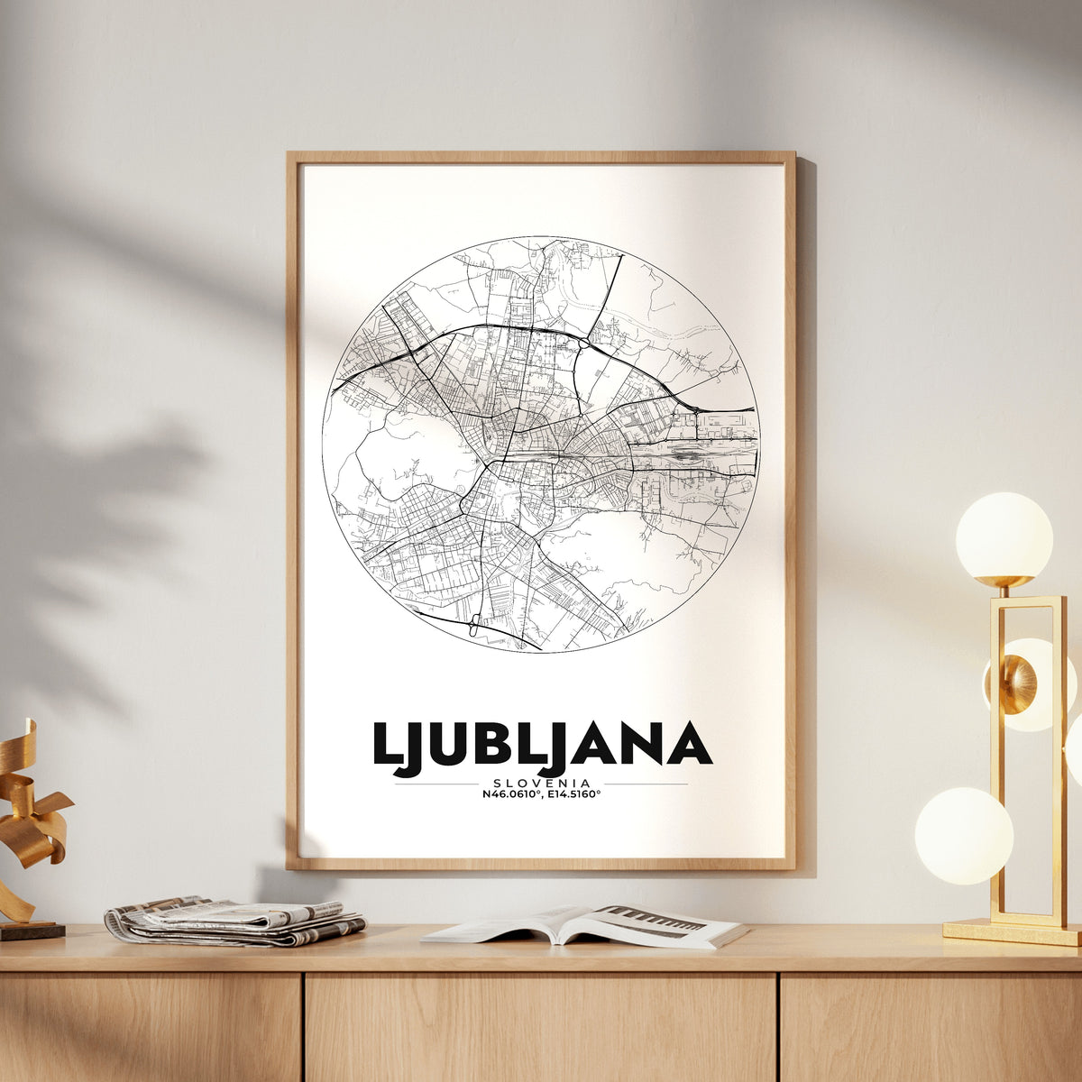 Ljubljana Spot Map Poster