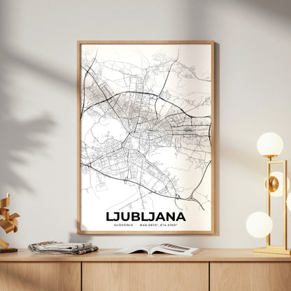 Ljubljana Elegant Map Poster