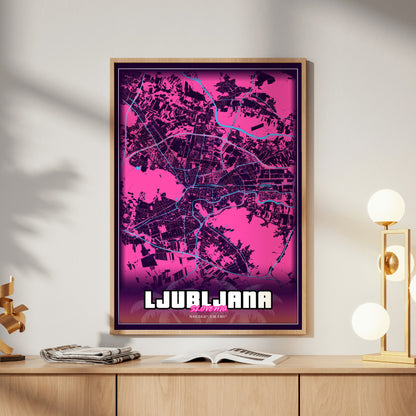 Ljubljana GTA Map Poster