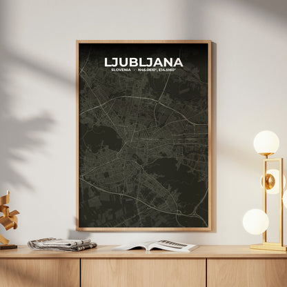 Ljubljana Sable Map Poster