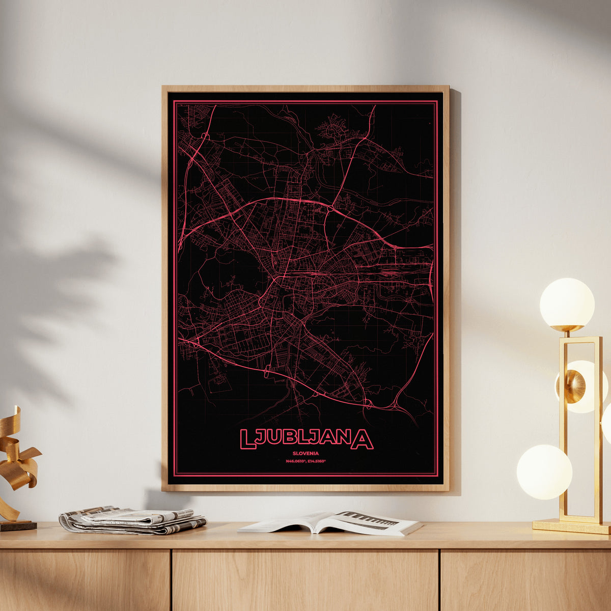 Ljubljana Phosphor Map Poster - System Alert