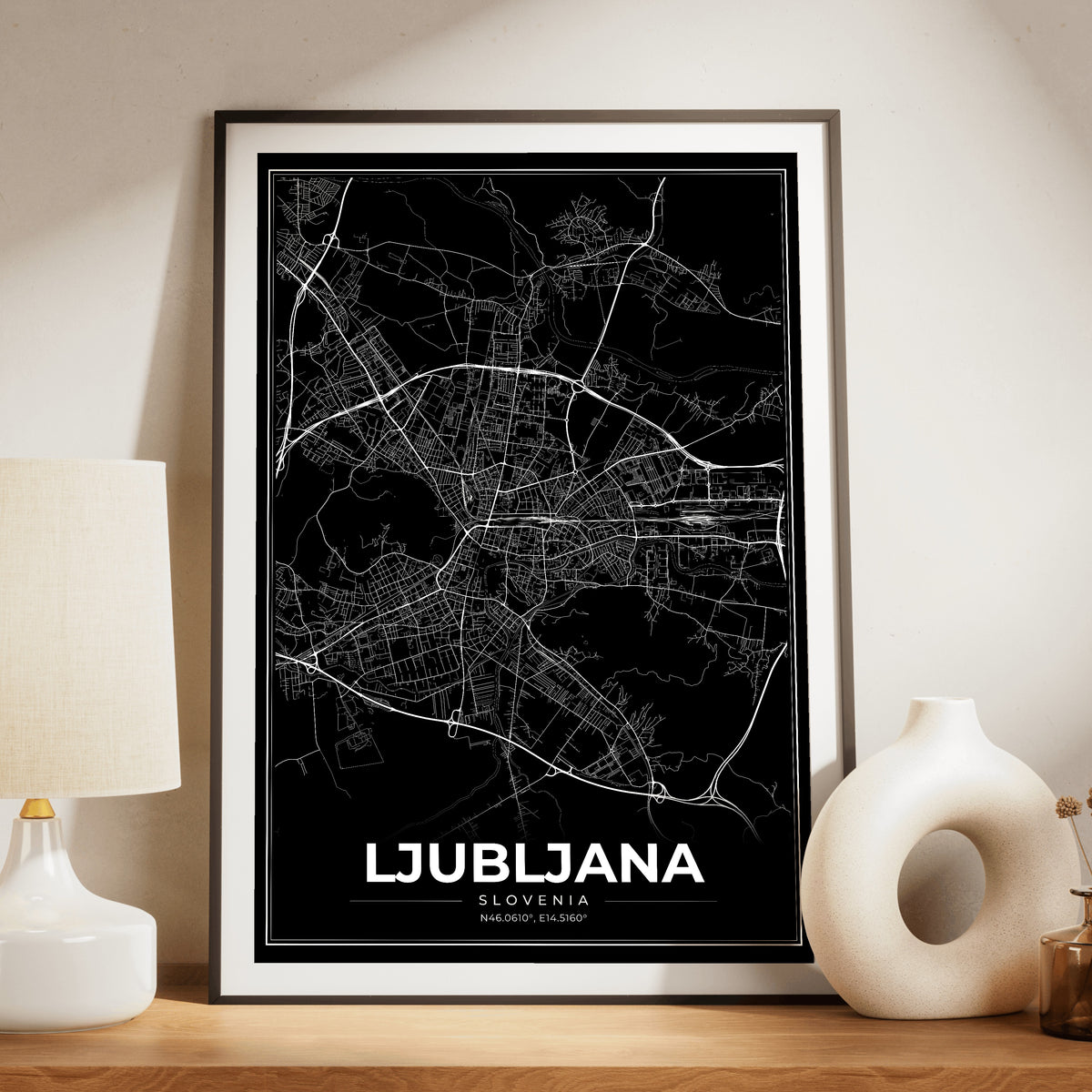 Ljubljana Modern Map Poster