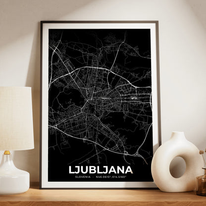 Ljubljana Elegant Map Poster