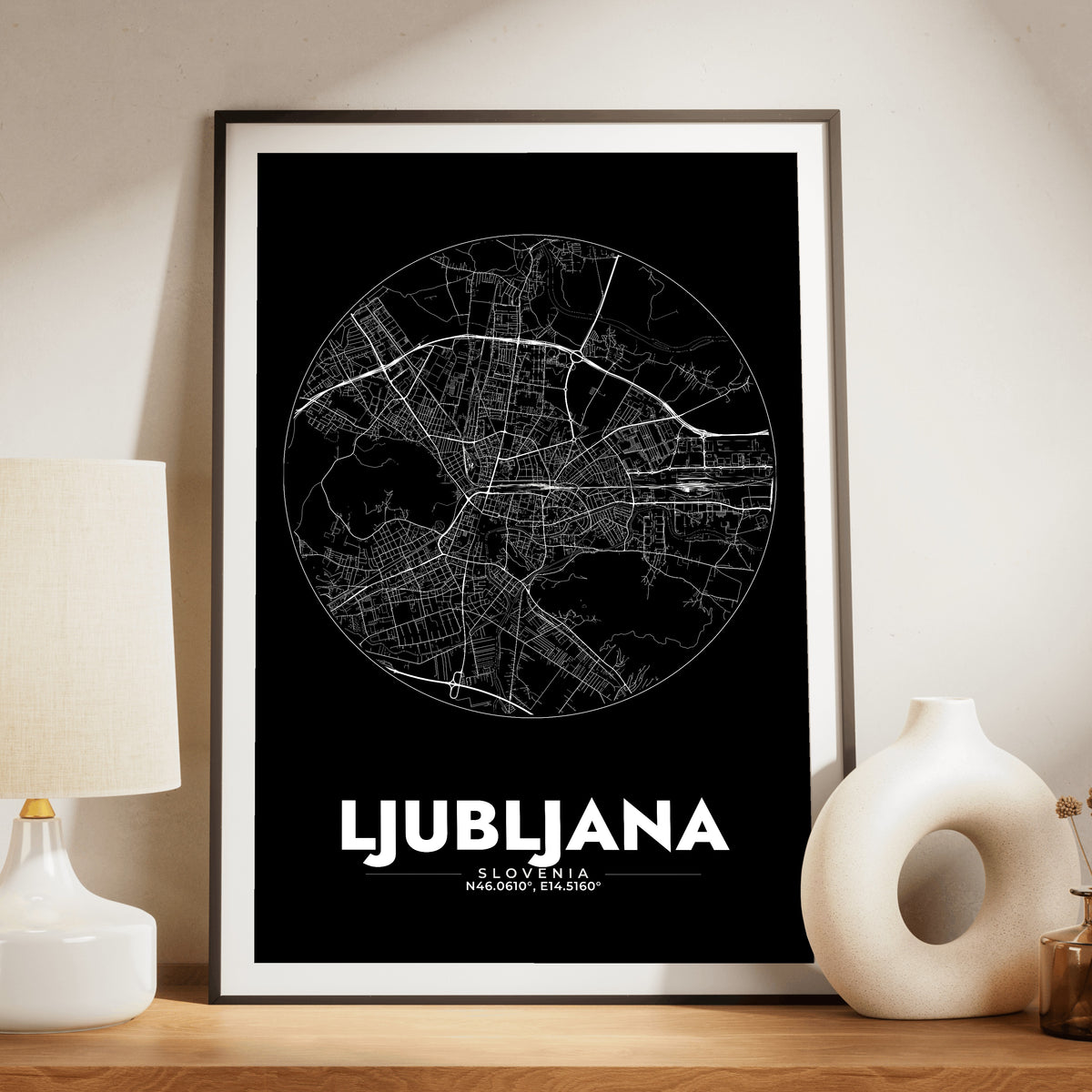 Ljubljana Spot Map Poster