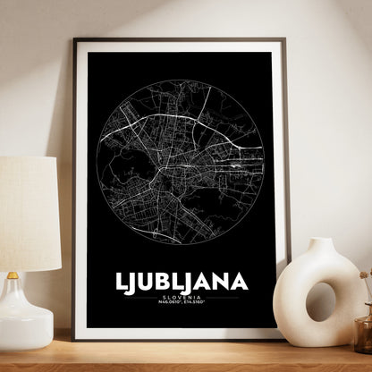 Ljubljana Spot Map Poster