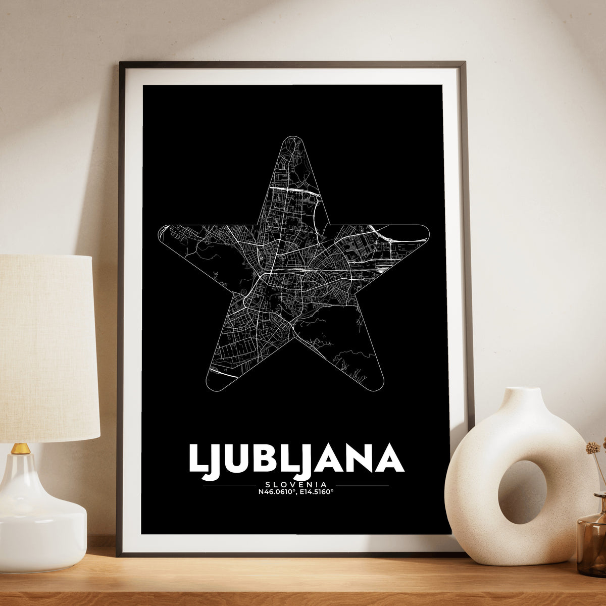 Ljubljana Star Map Poster