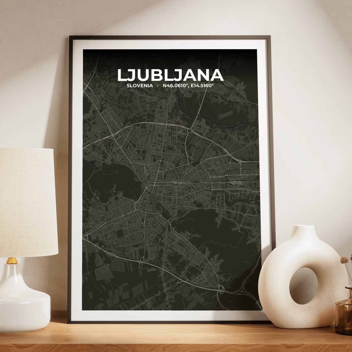 Ljubljana Sable Map Poster
