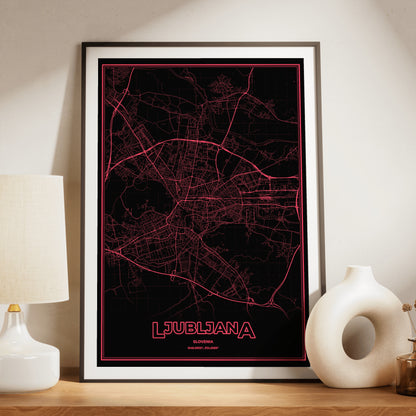 Ljubljana Phosphor Map Poster - System Alert