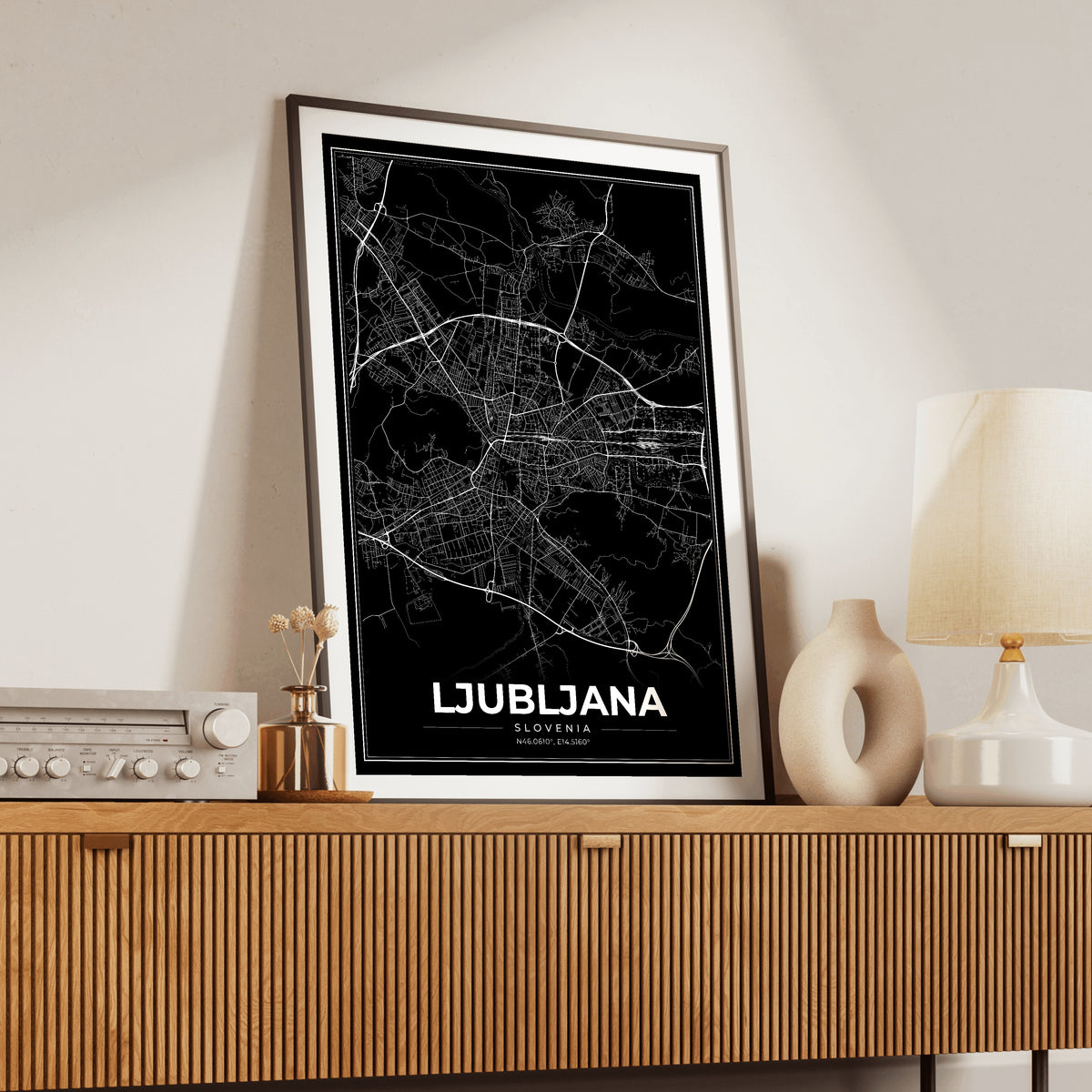 Ljubljana Modern Map Poster
