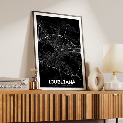 Ljubljana Elegant Map Poster