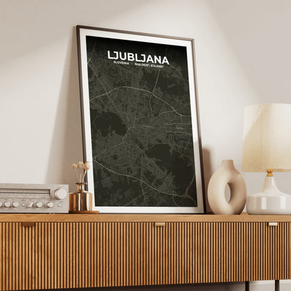 Ljubljana Sable Map Poster