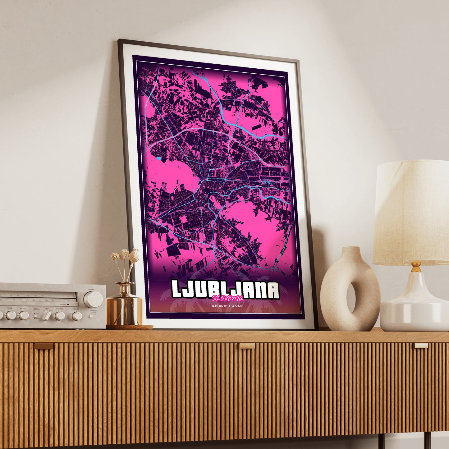 Ljubljana GTA Map Poster