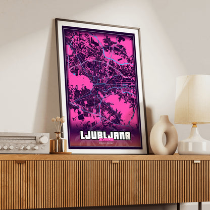 Ljubljana GTA Map Poster