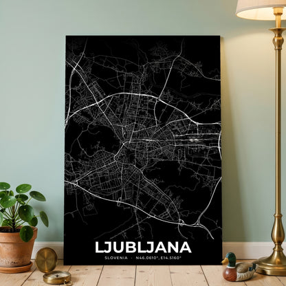 Ljubljana Elegant Map Poster
