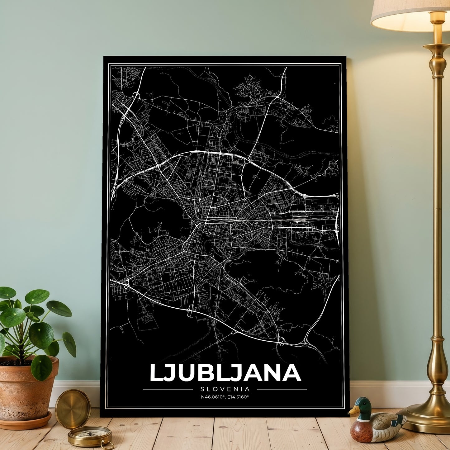 Ljubljana Modern Map Poster
