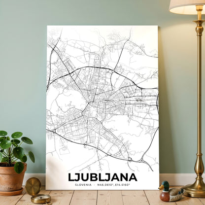 Ljubljana Elegant Map Poster