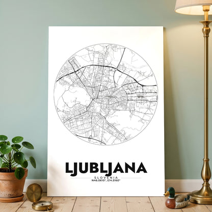 Ljubljana Spot Map Poster
