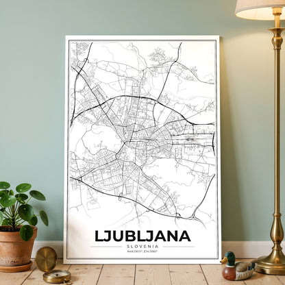 Ljubljana Modern Map Poster