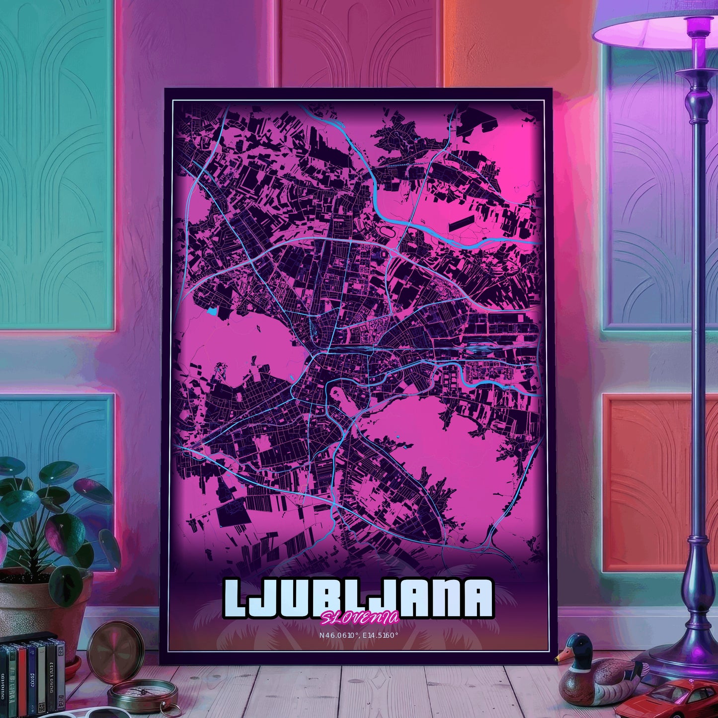 Ljubljana GTA Map Poster