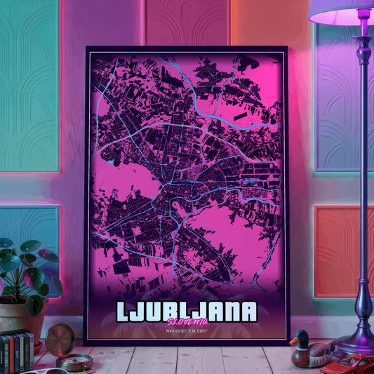 Ljubljana GTA Map Poster