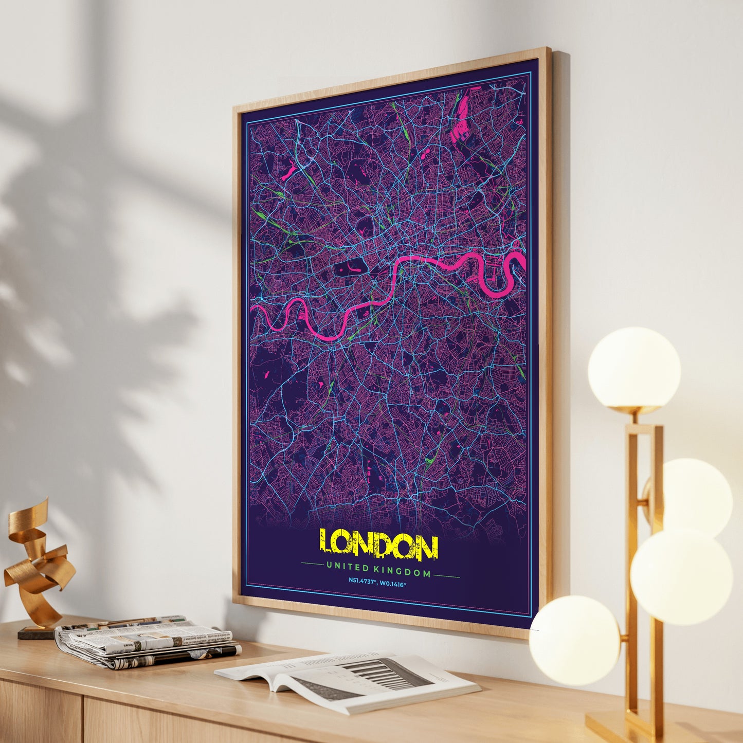London Cyberpunk Map Poster