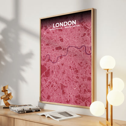 London Scarlet Map Poster