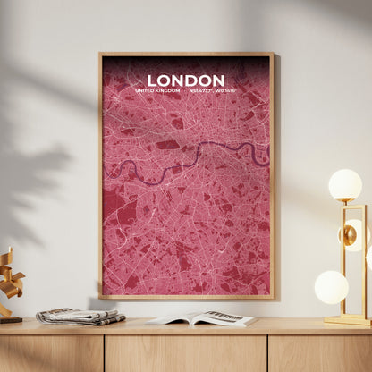 London Scarlet Map Poster