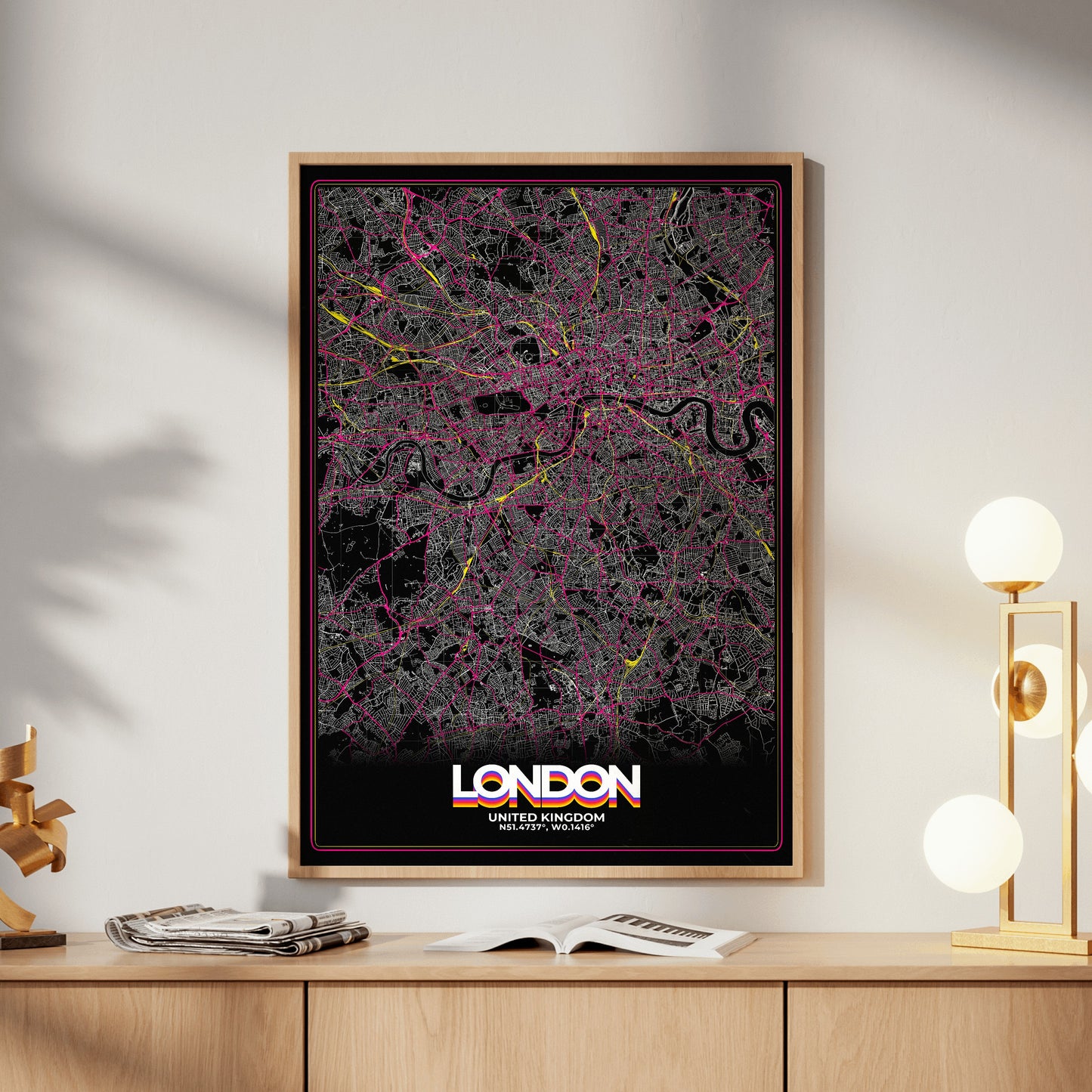 London Retro Map Poster
