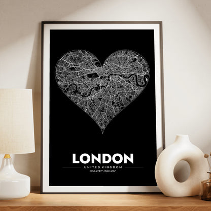 London Heart Map Poster