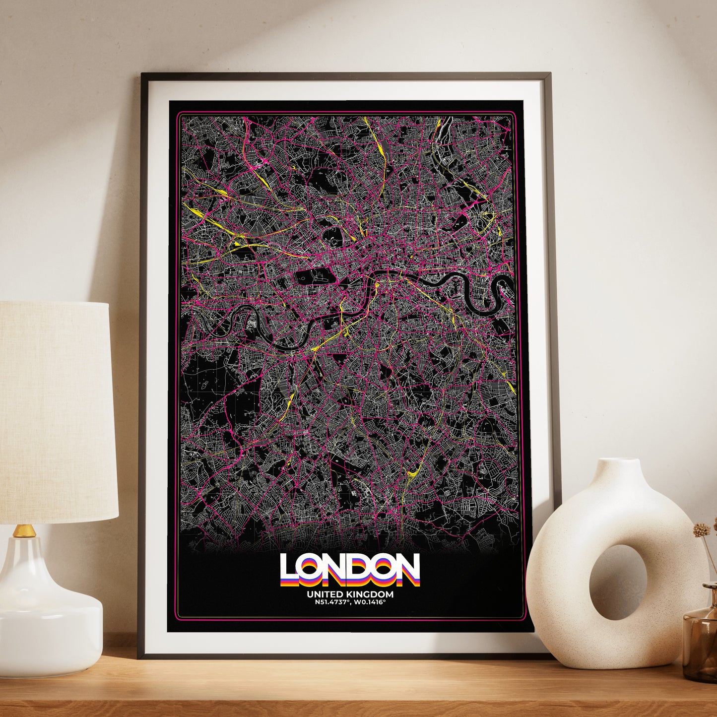 London Retro Map Poster