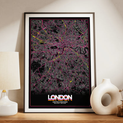 London Retro Map Poster