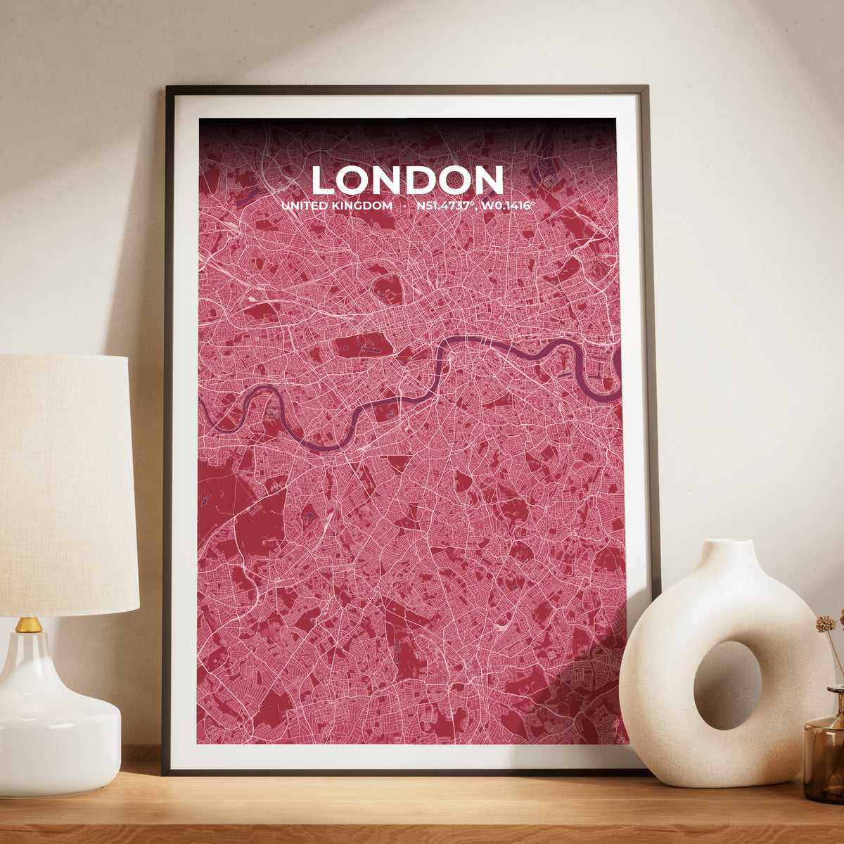 London Scarlet Map Poster