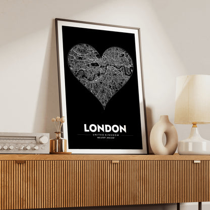London Heart Map Poster