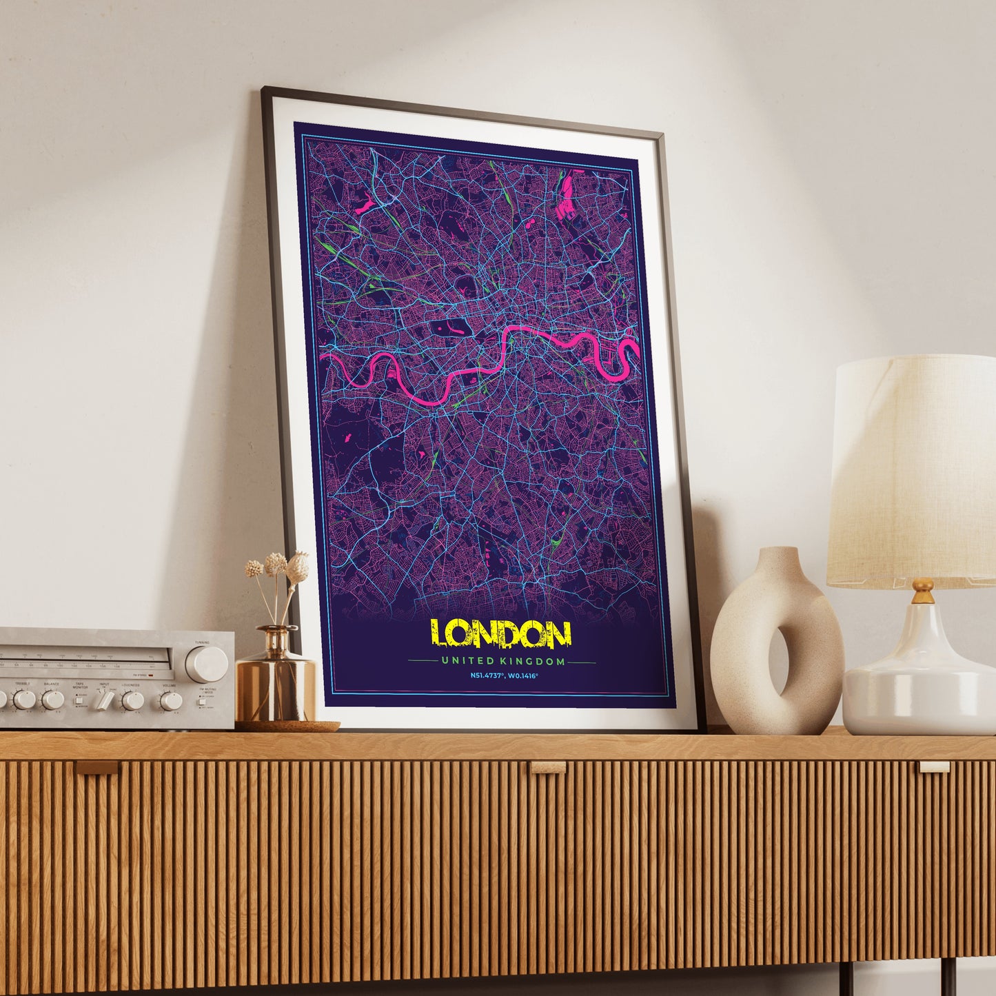 London Cyberpunk Map Poster