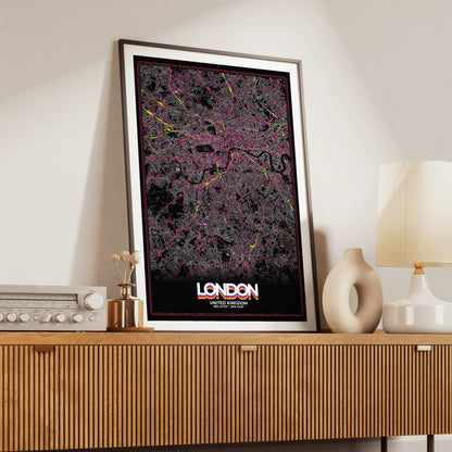 London Retro Map Poster