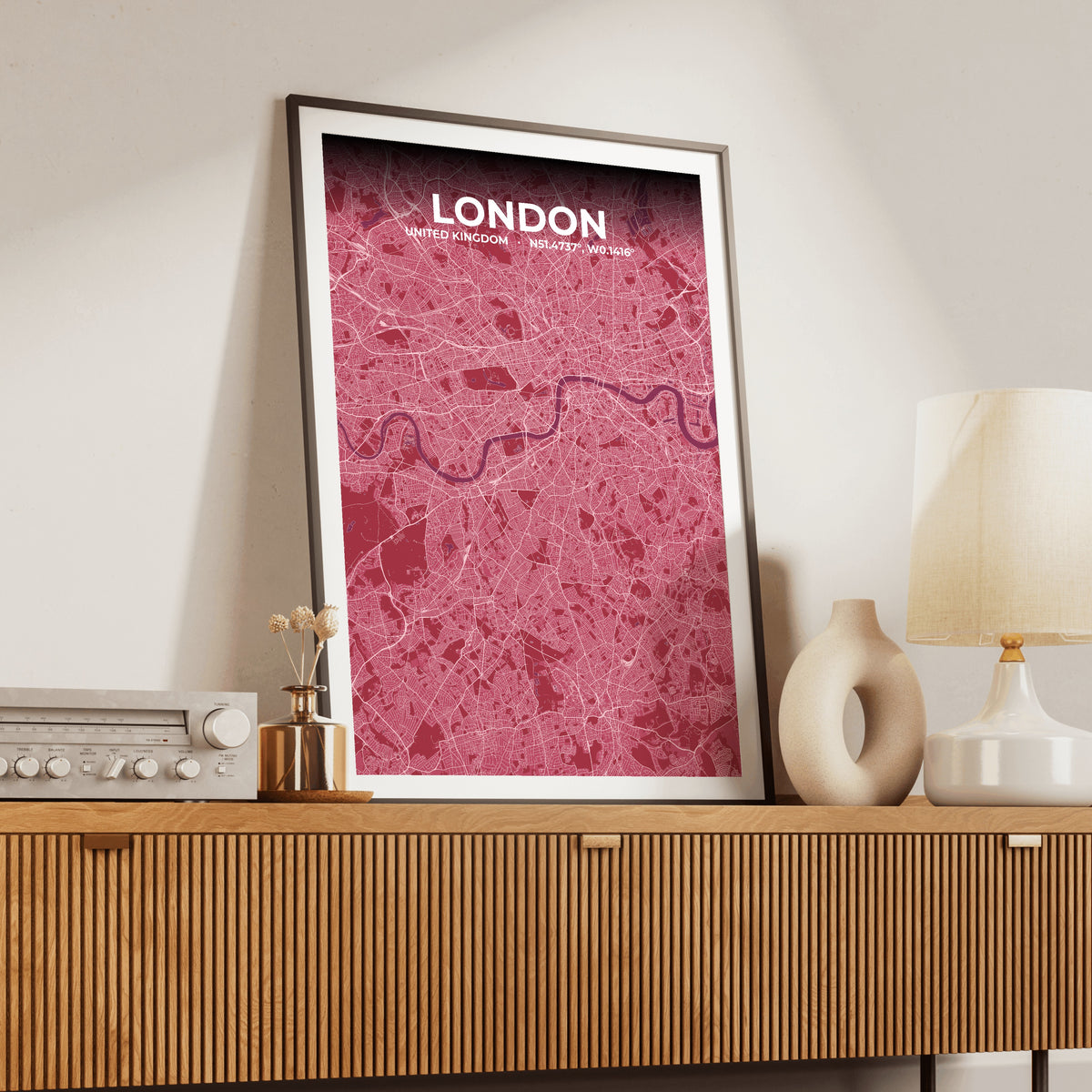 London Scarlet Map Poster