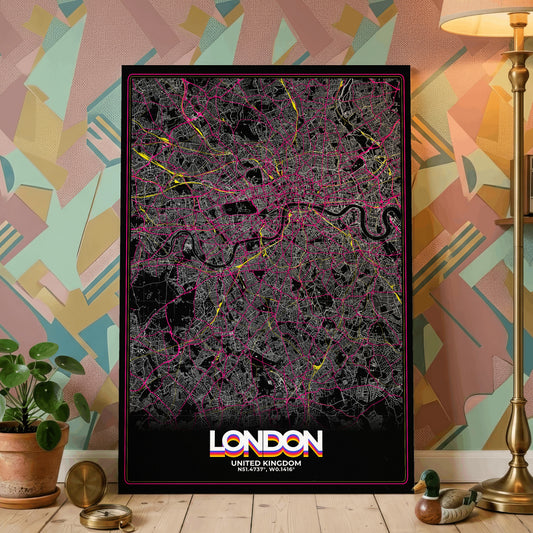 London Retro Map Poster