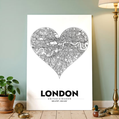London Heart Map Poster